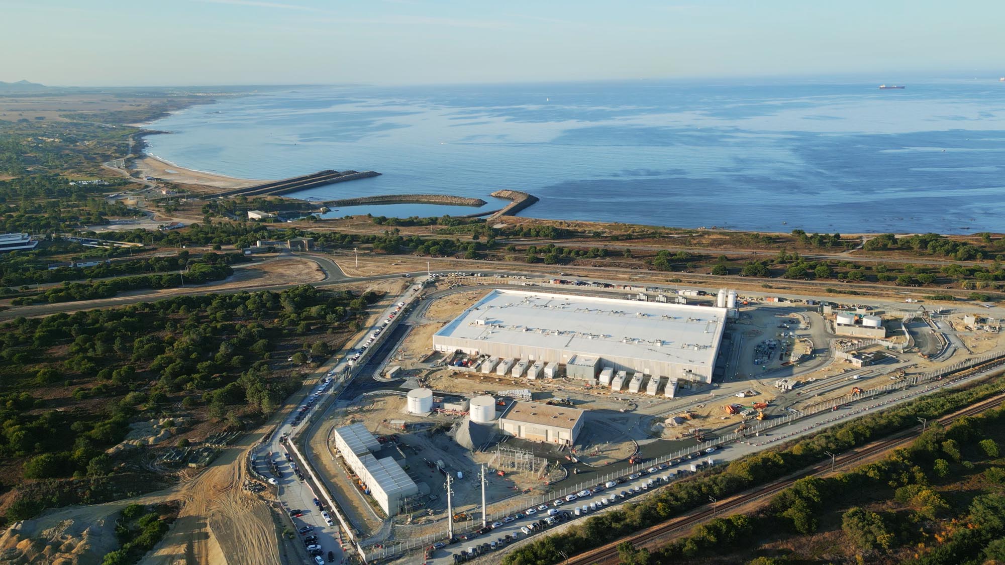 AI data center campus with power infrastructure