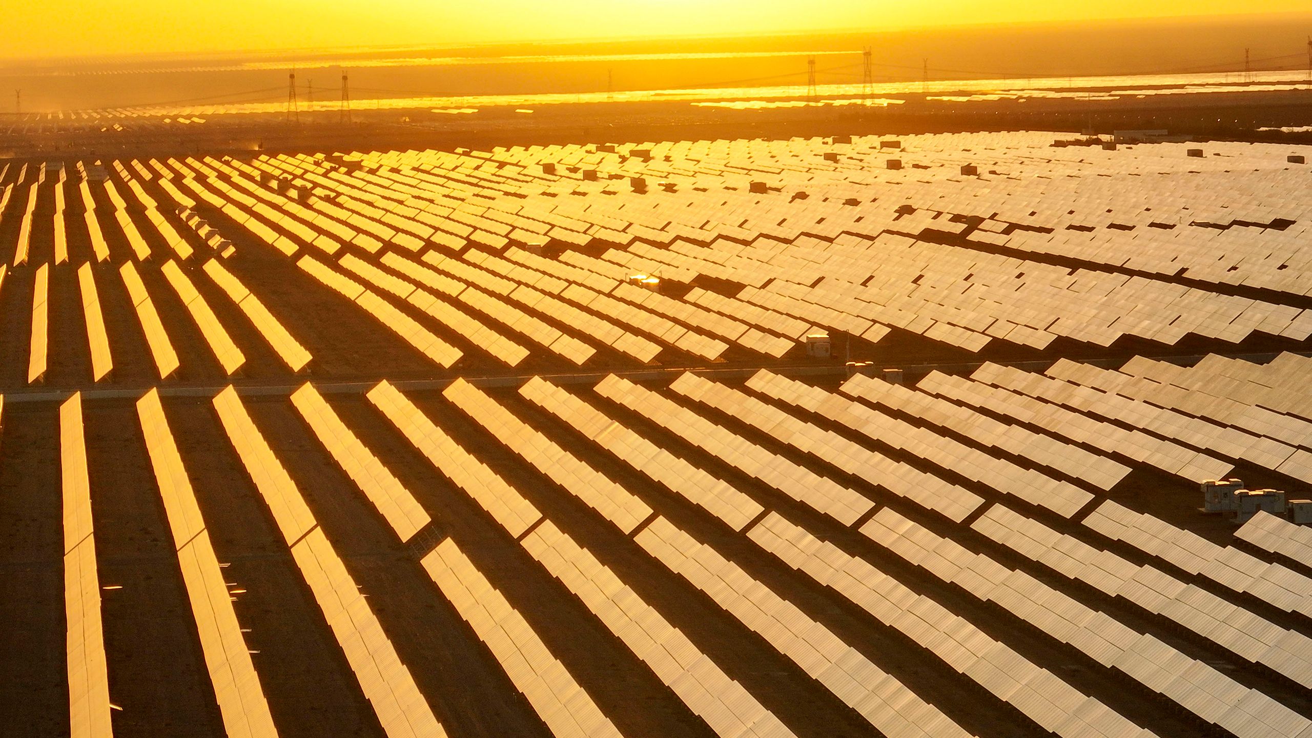 Utility-scale solar farm with transmission infrastructure